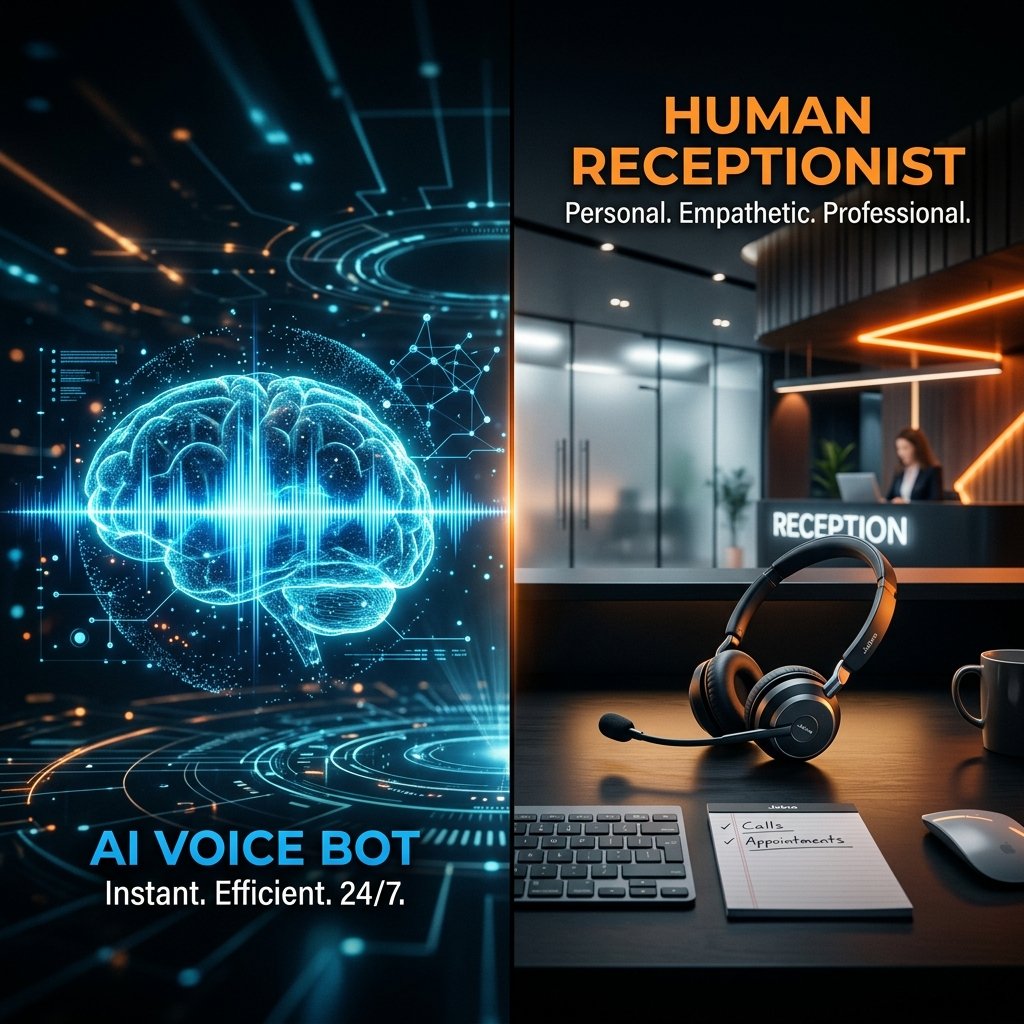 AI Voice Bot vs Human Receptionist